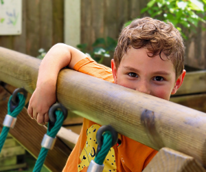 A Budding Learners' preschooler playing around in the garden